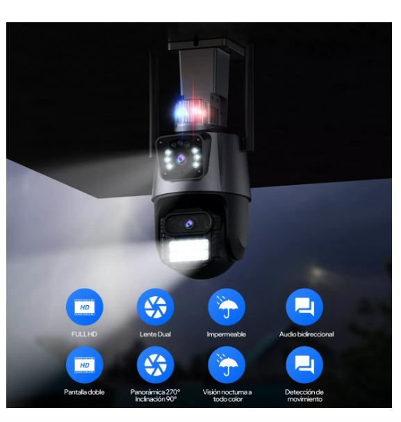 Camara De Seguridad Wifi Con Doble Lente