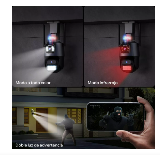 Camara De Seguridad Wifi Con Doble Lente