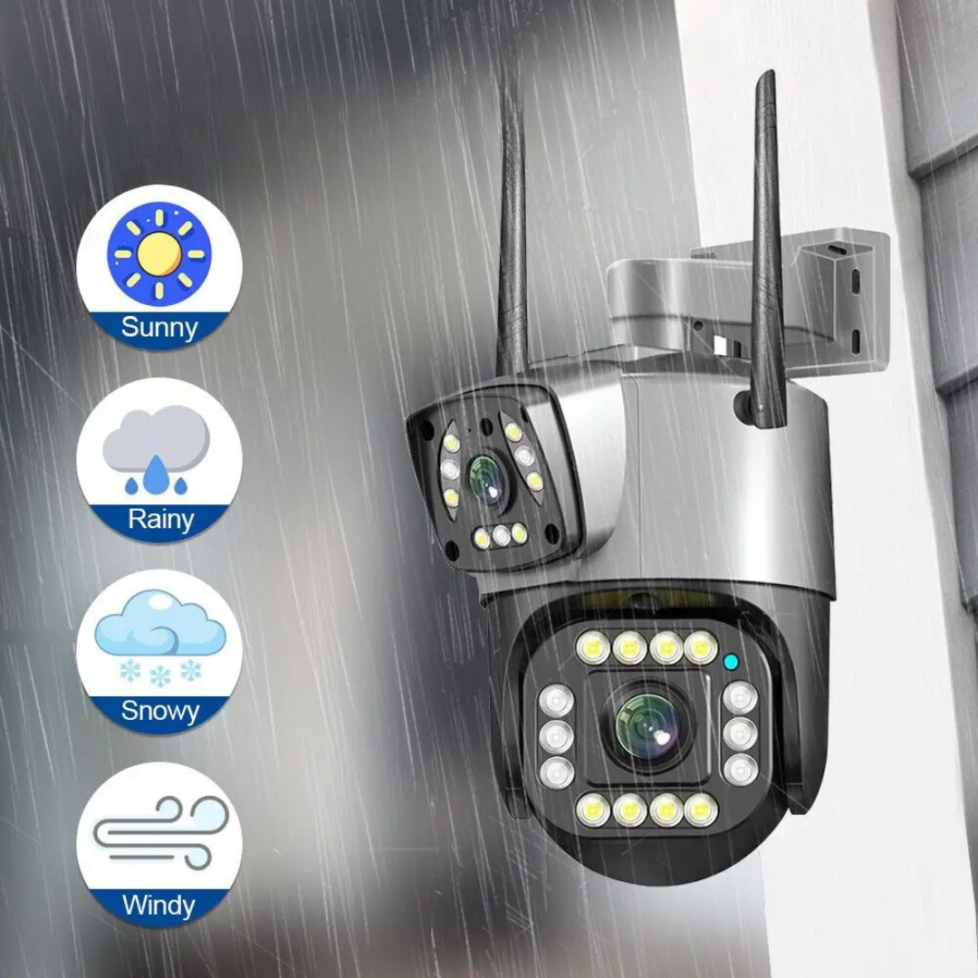 Cámara de Seguridad PTZ Lente Dual para
